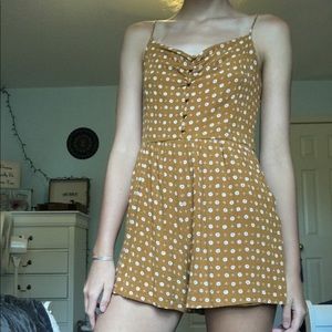 dark yellow with white flowers romper
